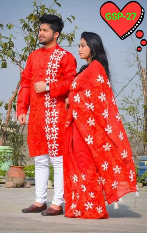 Stylesh & fashionable best couple dress share and Panjabi for man and woman 5