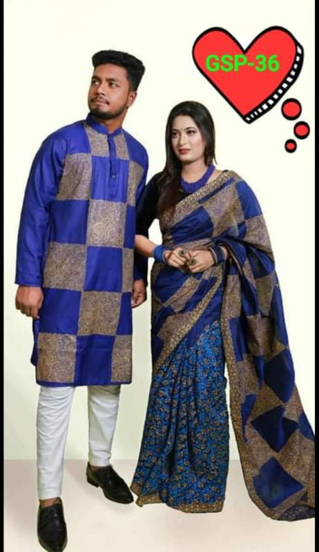 Stylesh & fashionable best couple dress share and Panjabi for man and woman 2
